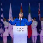 
              International Olympic Committee President Thomas Bach speaks during the closing ceremony of the 2022 Winter Olympics, Sunday, Feb. 20, 2022, in Beijing. (AP Photo/Bernat Armangue)
            