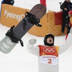 
              FILE - Shaun White, of the United States, celebrates winning gold after his run during the men's halfpipe finals at Phoenix Snow Park at the 2018 Winter Olympics in Pyeongchang, South Korea, Feb. 14, 2018. The Beijing Olympics will be the fifth Olympics for the three-time gold medalist. And the last Olympics for the 35-year-old — get this — elder-statesman who is now more than double the age of some of the riders he goes against. (AP Photo/Gregory Bull, File)
            