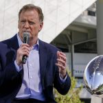 
              NFL Commissioner Roger Goodell speaks at a news conference Wednesday, Feb. 9, 2022, in Inglewood, Calif. (AP Photo/Morry Gash)
            