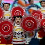 
              Children perform in the pre-show during the opening ceremony of the 2022 Winter Olympics, Friday, Feb. 4, 2022, in Beijing. (AP Photo/David J. Phillip)
            