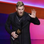 
              Cooper Kupp of the Los Angeles Rams receives the AP Offensive Player of the Year Award at the NFL Honors show Thursday, Feb. 10, 2022, in Inglewood, Calif. (AP Photo/Mark J. Terrill)
            