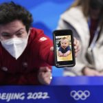 
              Keegan Messing, of Canada, reacts after the men's short program figure skating competition at the 2022 Winter Olympics, Tuesday, Feb. 8, 2022, in Beijing. (AP Photo/David J. Phillip)
            