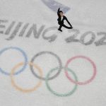 
              Nathan Chen, of the United States, competes during the men's short program figure skating competition at the 2022 Winter Olympics, Tuesday, Feb. 8, 2022, in Beijing. (AP Photo/Jeff Roberson)
            