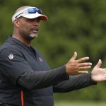 
              FILE - Cincinnati Bengals' Teryl Austin participates during NFL football practice in Cincinnati, July 26, 2018. Teryl Austin has been where Brian Flores currently is many times. Eleven to be exact. That's the number of head coaching interviews the Pittsburgh Steelers senior defensive assistant has had through the years, some of which made Austin feel as if he was only there to check a box. (AP Photo/John Minchillo, File)
            