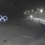 
              Olympic rings sit next to the moguls course ahead of the 2022 Winter Olympics, Sunday, Jan. 30, 2022, in Zhangjiakou, China. (AP Photo/Jae C. Hong)
            