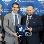 
              From left, New York Giants chairman and executive vice president Steve Tisch, general manager Joe Schoen,new head coach Brian Daboll, and president John Mara pose for a photograph during a news conference at the NFL football team's training facility, Monday, Jan. 31, 2022, in East Rutherford, N.J. (AP Photo/John Minchillo)
            