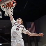 
              Texas A&M guard Hayden Hefner (2) dunks the ball against Missouri during the second half of an NCAA college basketball game, Saturday, Feb. 5, 2022, in College Station, Texas. (AP Photo/Sam Craft)
            