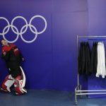 
              Japan goalkeeper Nana Fujimoto poses for a picture at the 2022 Winter Olympics, Tuesday, Feb. 1, 2022, in Beijing. (AP Photo/Petr David Josek)
            