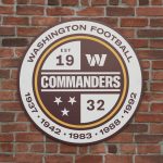 
              A Washington Commanders sign is shown as they unveil their NFL football team's new identity, Wednesday, Feb. 2, 2022, in Landover, Md. The new name comes 18 months after the once-storied franchise dropped its old moniker following decades of criticism that it was offensive to Native Americans. (AP Photo/Patrick Semansky)
            