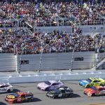 
              A sellout crowd watches drivers run during the NASCAR Daytona 500 auto race Sunday, Feb. 20, 2022, at Daytona International Speedway in Daytona Beach, Fla. (AP Photo/Chris O'Meara)
            