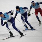 
              Finland's Arttu Maekiaho competes during the cross-country skiing portion of the individual Gundersen normal hill/10km event at the 2022 Winter Olympics, Wednesday, Feb. 9, 2022, in Zhangjiakou, China. (AP Photo/Aaron Favila)
            