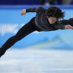 
              Shoma Uno, of Japan, competes during the men's short program figure skating competition at the 2022 Winter Olympics, Tuesday, Feb. 8, 2022, in Beijing. (AP Photo/David J. Phillip)
            