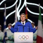 
              President of the International Olympic Committee, Thomas Bach, speaks during the opening ceremony of the 2022 Winter Olympics, Friday, Feb. 4, 2022, in Beijing. (AP Photo/David J. Phillip)
            