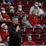 
              Stanford coach Jerod Haase watches during the first half of the team's NCAA college basketball game against Washington State in Stanford, Calif., Thursday, Feb. 3, 2022. (AP Photo/Nic Coury)
            