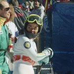 
              File- Skier Seba Johnson from the Virgin Islands looks back to see her racing time at the Olympic ladies Super-6 event at Mt. Allan in Nakiska, Alberta on Monday, Feb. 22, 1988. Johnson first saw skiing on a tiny black and white TV in the housing project where she lived in Fredericksted, on the island of St Croix. Nine years later, Johnson broke barriers during the 1988 Calgary Games, becoming the first Black woman to ski in a Winter Games, and at 14, the youngest. She relied on support from ski equipment companies, celebrities and other donors, and even then was able to spend far less time training than her competitors, due to socioeconomic barriers. (AP Photo/Rudi Blaha, File)
            