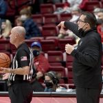 
              Washington State coach Kyle Smith points during the first half of the team's NCAA college basketball game against Stanford in Stanford, Calif., Thursday, Feb. 3, 2022. (AP Photo/Nic Coury)
            