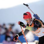 
              Franziska Preuss of Germany skis during the women's 4x6-kilometer relay at the 2022 Winter Olympics, Wednesday, Feb. 16, 2022, in Zhangjiakou, China. (AP Photo/Frank Augstein)
            