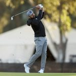 
              Sergio Garcia, of Spain, hits his second shot on the third hole during the Genesis Invitational pro-am golf event at Riviera Country Club, Wednesday, Feb. 16, 2022, in the Pacific Palisades area of Los Angeles. (AP Photo/Ryan Kang)
            