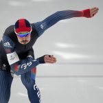 
              Cornelius Kersten of Britain competes in the men's speedskating 1,500-meter race at the 2022 Winter Olympics, Tuesday, Feb. 8, 2022, in Beijing. (AP Photo/Ashley Landis)
            