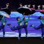 
              Dancers perform during the pre-show ahead of the opening ceremony of the 2022 Winter Olympics, Friday, Feb. 4, 2022, in Beijing. (AP Photo/Jae C. Hong)
            