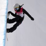 
              FILE - United States' Chloe Kim trains on the halfpipe curse at the 2022 Winter Olympics, Feb. 7, 2022, in Zhangjiakou, China. (AP Photo/Francisco Seco File)
            