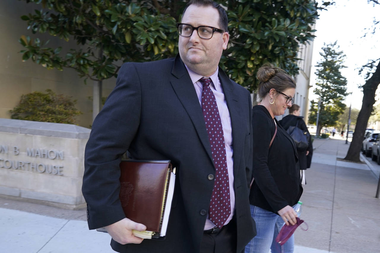 Former Los Angeles Angels employee Eric Kay walks out of federal court where he is on trial for fed...