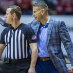 
              Alabama head coach Nate Oats argues with a referee during the first half of an NCAA college basketball game against South Carolina, Saturday, Feb. 26, 2022, in Tuscaloosa, Ala. (AP Photo/Vasha Hunt)
            