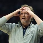 
              Milwaukee Bucks head coach Mike Budenholzer reacts to a call during the first half of an NBA basketball game against the Los Angeles Clippers Sunday, Feb. 6, 2022, in Los Angeles. (AP Photo/Mark J. Terrill)
            