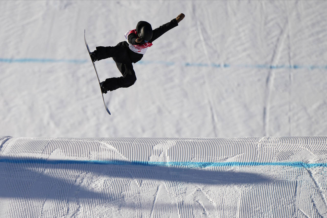 New Zealand's Zoi Sadowski Synnott competes during the women's slopestyle finals at the 2022 Winter...