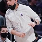 
              Northwestern coach Chris Collins watches the team during the first half of an NCAA college basketball game against Rutgers in Evanston, Ill., Tuesday, Feb. 1, 2022. (AP Photo/Nam Y. Huh)
            