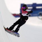 
              United States' Maddie Mastro competes during the women's halfpipe qualification round at the 2022 Winter Olympics, Wednesday, Feb. 9, 2022, in Zhangjiakou, China. (AP Photo/Francisco Seco)
            