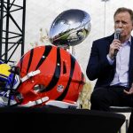 
              NFL Commissioner Roger Goodell speaks at a news conference Wednesday, Feb. 9, 2022, in Inglewood, Calif. (AP Photo/Morry Gash)
            