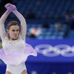 
              Ekaterina Kurakova, of Poland, competes in the women's short program during the figure skating at the 2022 Winter Olympics, Tuesday, Feb. 15, 2022, in Beijing. (AP Photo/David J. Phillip)
            