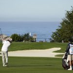 
              Andrew Putnam hits from the first fairway of the Spyglass Hill Golf Course during the second round of the AT&T Pebble Beach Pro-Am golf tournament in Pebble Beach, Calif., Friday, Feb. 4, 2022. (AP Photo/Tony Avelar)
            