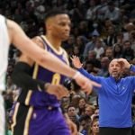 
              Dallas Mavericks head coach Jason Kidd yells from the sidelines during the first half of an NBA basketball game against the Los Angeles Lakers in Dallas, Tuesday, March 29, 2022. (AP Photo/LM Otero)
            