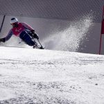 
              Jasmin Bambur of the United States competes in the men's giant slalom, sitting event at the 2022 Winter Paralympics, Thursday, March 10, 2022, in the Yanqing district of Beijing. (AP Photo/Andy Wong)
            