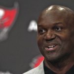 
              New Tampa Bay Buccaneers head coach Todd Bowles speaks to the media during an NFL football news conference Thursday, March 31, 2022, in Tampa, Fla. Bowles replaces Bruce Arians, who is moving to the team's front office. (AP Photo/Chris O'Meara)
            
