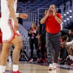 
              Houston head coach Kelvin Sampson shouts to his team during the first half of an NCAA college basketball game against Cincinnati in the quarterfinals of the American Athletic Conference tournament in Fort Worth, Texas, Friday, March 11, 2022. (AP Photo/Gareth Patterson)
            