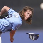 
              Tampa Bay Rays pitcher Trevor Brigden loses his hat as he delivers a pitch in the ninth inning of a spring training games against the Boston Red Sox at the Charlotte Sports Park, Tuesday, March 22, 2022, in Port Charlotte, Fla. (AP Photo/Steve Helber)
            