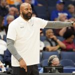 
              Missouri head coach Cuonzo Martin directs his team during the first half of an NCAA men's college basketball game at the Southeastern Conference tournament in Tampa, Fla., Thursday, March 10, 2022. (AP Photo/Chris O'Meara)
            