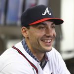 
              Atlanta Braves baseball team newly acquired All-Star first baseman Matt Olson smiles during an introductory press conference in North Port, Fla., Tuesday, March 15, 2022. The Braves signed Olson to a $168 million, eight-year contract.(Curtis ComptonAtlanta Journal-Constitution via AP)
            