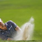 
              Justin Thomas hits from the sand trap on the second holf during the final round of the Valspar Championship golf tournament Sunday, March 20, 2022, at Innisbrook in Palm Harbor, Fla. (AP Photo/Chris O'Meara)
            