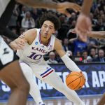 
              Kansas' Jalen Wilson drives during the second half of a college basketball game in the Sweet 16 round of the NCAA tournament Friday, March 25, 2022, in Chicago. (AP Photo/Nam Y. Huh)
            