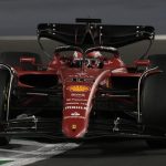 
              Ferrari driver Charles Leclerc of Monaco steers his car during the Formula One Grand Prix it in Jiddah, Saudi Arabia, Sunday, March 27, 2022. (AP Photo/Hassan Ammar)
            
