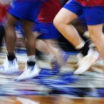 
              Kansas players run on the court during a practice for the NCAA men's college basketball tournament Thursday, March 24, 2022, in Chicago. Kansas faces Providence in a Sweet 16 games on Friday.(AP Photo/Nam Y. Huh)
            