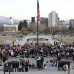 
              Peoples attend a rally to support transgender youths outside of the Capitol in Salt Lake City, Thursday, March 24, 2022. Utah's Republican lawmakers were preparing for a Friday push to override Gov. Spencer Cox’s veto of legislation banning transgender youth athletes from playing on girls teams, a move that comes amid a brewing nationwide culture war over transgender issues. (Kristin Murphy/The Deseret News via AP)
            