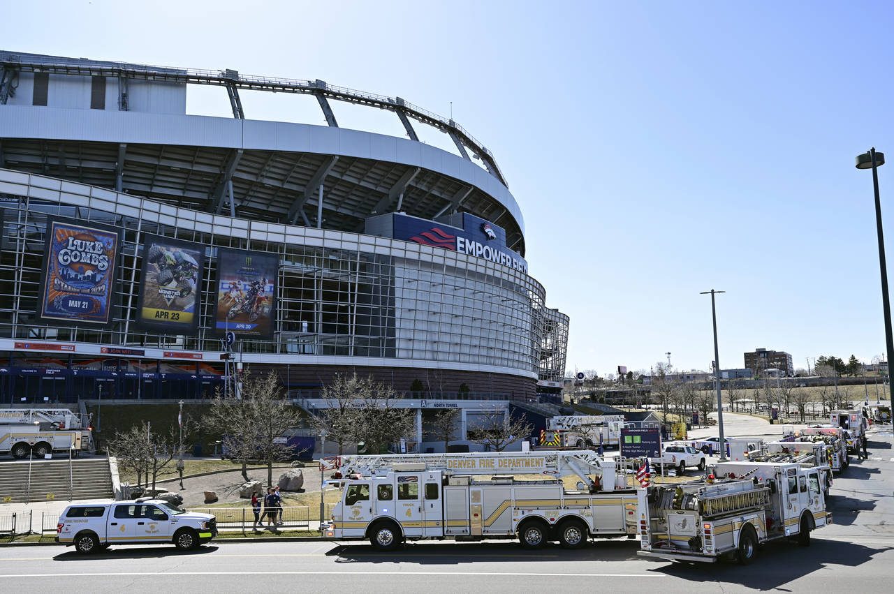 Fire at Broncos' Empower Field at Mile High torches seats, suite area