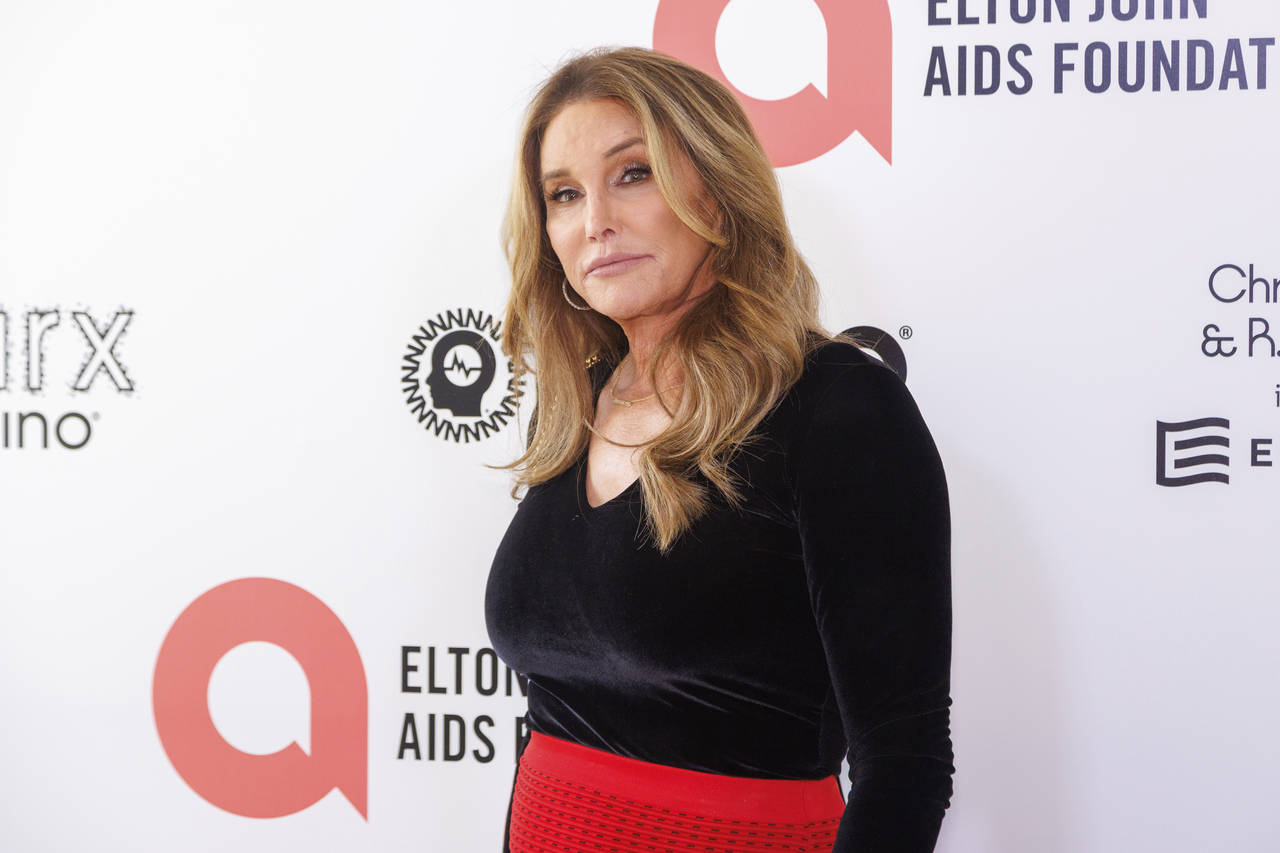 Caitlyn Jenner arrives at the Elton John AIDS Foundation Academy Awards Viewing Party on Sunday, Ma...
