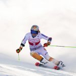 
              Slovakia's Petra Vlhova speeds down the course during the first run of an alpine ski, women's World Cup giant slalom, in Lenzerheide, Switzerland, Sunday, March 6, 2022.  (Jean-Christophe Bott/Keystone via AP)
            