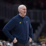 
              Indiana Pacers head coach Rick Carlisle yells during the first half of an NBA basketball game against the Atlanta Hawks Sunday, March 13, 2022, in Atlanta. (AP Photo/Hakim Wright Sr.)
            